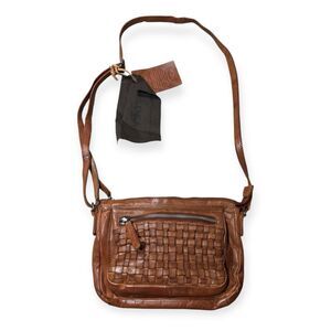 Vilenca Holland Tan Woven‎ Crossbody Bag Small Western Purse VTG